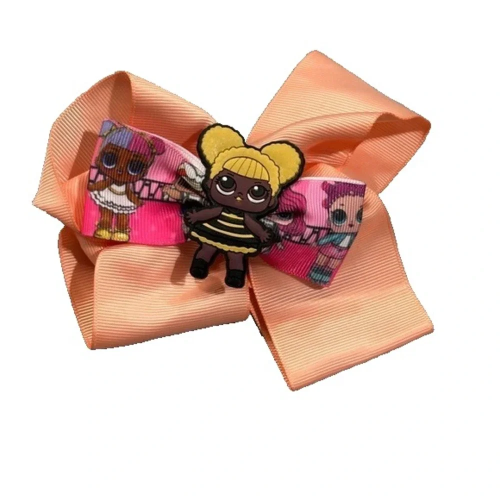 NEW girls hair bow clip accessory LOL ribbon pinwheel‎ barrette